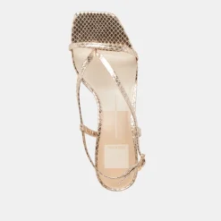 LAURY HEELS CHAMPAGNE EMBOSSED LEATHER^Dolce Vita Online