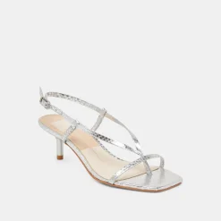 LAURY HEELS SILVER EMBOSSED LEATHER^Dolce Vita Hot