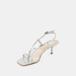 LAURY HEELS SILVER EMBOSSED LEATHER^Dolce Vita Hot
