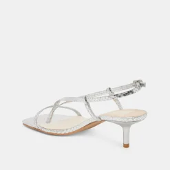 LAURY HEELS SILVER EMBOSSED LEATHER^Dolce Vita Hot