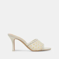 LAVENA FLORAL HEELS WHITE YELLOW FLORAL MESH^Dolce Vita Sale