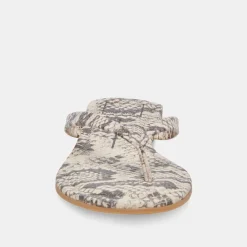 LAYNEY SANDALS BLACK WHITE EMBOSSED SNAKE^Dolce Vita Sale