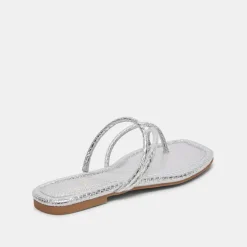 LEANNA SANDALS SILVER EMBOSSED STELLA^Dolce Vita Fashion