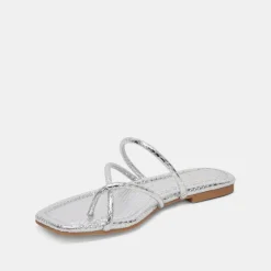 LEANNA SANDALS SILVER EMBOSSED STELLA^Dolce Vita Fashion