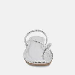 LEANNA SANDALS SILVER EMBOSSED STELLA^Dolce Vita Fashion