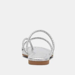 LEANNA SANDALS SILVER EMBOSSED STELLA^Dolce Vita Fashion