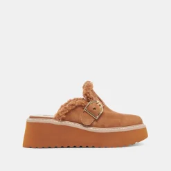 LELANI PLUSH FLATS PECAN SUEDE^Dolce Vita New