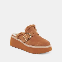 LELANI PLUSH FLATS PECAN SUEDE^Dolce Vita New