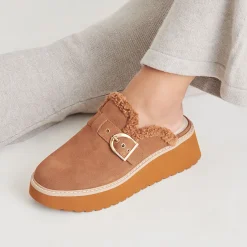 LELANI PLUSH FLATS PECAN SUEDE^Dolce Vita New