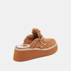 LELANI PLUSH FLATS PECAN SUEDE^Dolce Vita New