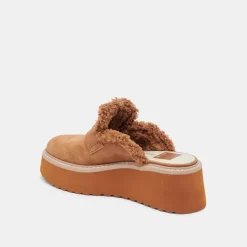 LELANI PLUSH FLATS PECAN SUEDE^Dolce Vita New