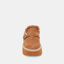 LELANI PLUSH FLATS PECAN SUEDE^Dolce Vita New