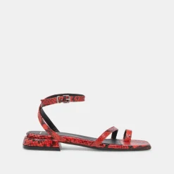 LEXI SANDALS RED SNAKE EMBOSSED^Dolce Vita Discount