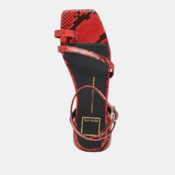 LEXI SANDALS RED SNAKE EMBOSSED^Dolce Vita Discount