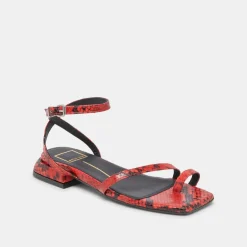 LEXI SANDALS RED SNAKE EMBOSSED^Dolce Vita Discount
