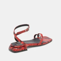 LEXI SANDALS RED SNAKE EMBOSSED^Dolce Vita Discount