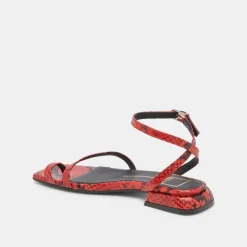 LEXI SANDALS RED SNAKE EMBOSSED^Dolce Vita Discount