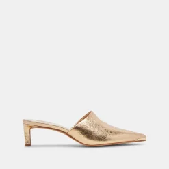 LEXY HEELS GOLD DISTRESSED LEATHER^Dolce Vita Outlet