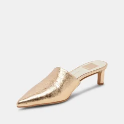 LEXY HEELS GOLD DISTRESSED LEATHER^Dolce Vita Outlet