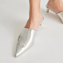 LEXY HEELS SILVER DISTRESSED LEATHER^Dolce Vita Clearance