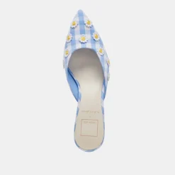 LILOU HEELS WHITE BLUE GINGHAM^Dolce Vita Hot