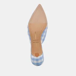 LILOU HEELS WHITE BLUE GINGHAM^Dolce Vita Hot