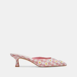 LILOU HEELS WHITE PINK GINGHAM^Dolce Vita Fashion