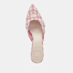 LILOU HEELS WHITE PINK GINGHAM^Dolce Vita Fashion