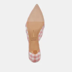 LILOU HEELS WHITE PINK GINGHAM^Dolce Vita Fashion