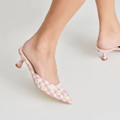 LILOU HEELS WHITE PINK GINGHAM^Dolce Vita Fashion