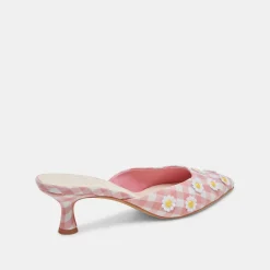 LILOU HEELS WHITE PINK GINGHAM^Dolce Vita Fashion