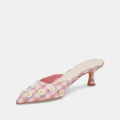 LILOU HEELS WHITE PINK GINGHAM^Dolce Vita Fashion