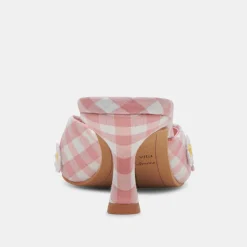 LILOU HEELS WHITE PINK GINGHAM^Dolce Vita Fashion