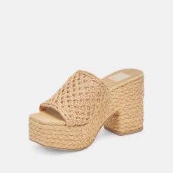 LISHA HEELS LT NATURAL RAFFIA^Dolce Vita Clearance