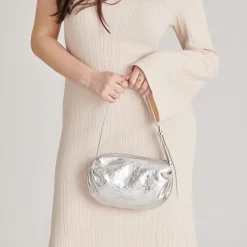 LIVI SHOULDER BAG SILVER DISTRESSED LEATHER^Dolce Vita Hot