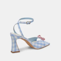 LOISE HEELS WHITE BLUE GINGHAM^Dolce Vita Hot