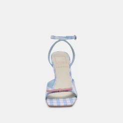 LOISE HEELS WHITE BLUE GINGHAM^Dolce Vita Hot