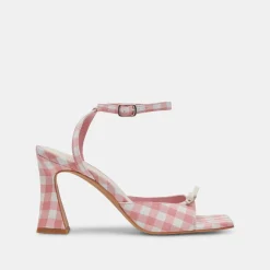 LOISE HEELS WHITE PINK GINGHAM^Dolce Vita Hot