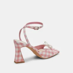 LOISE HEELS WHITE PINK GINGHAM^Dolce Vita Hot