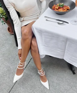 LOKLYN PEARL HEELS VANILLA LEATHER^Dolce Vita Outlet
