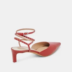 LOKLYN STUD HEELS RED CRINKLE PATENT^Dolce Vita Clearance