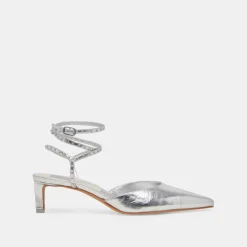 LOKLYN STUD HEELS SILVER CRINKLE PATENT^Dolce Vita Best