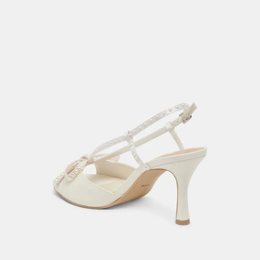 LONNY PEARL HEELS WHITE SATIN^Dolce Vita Online