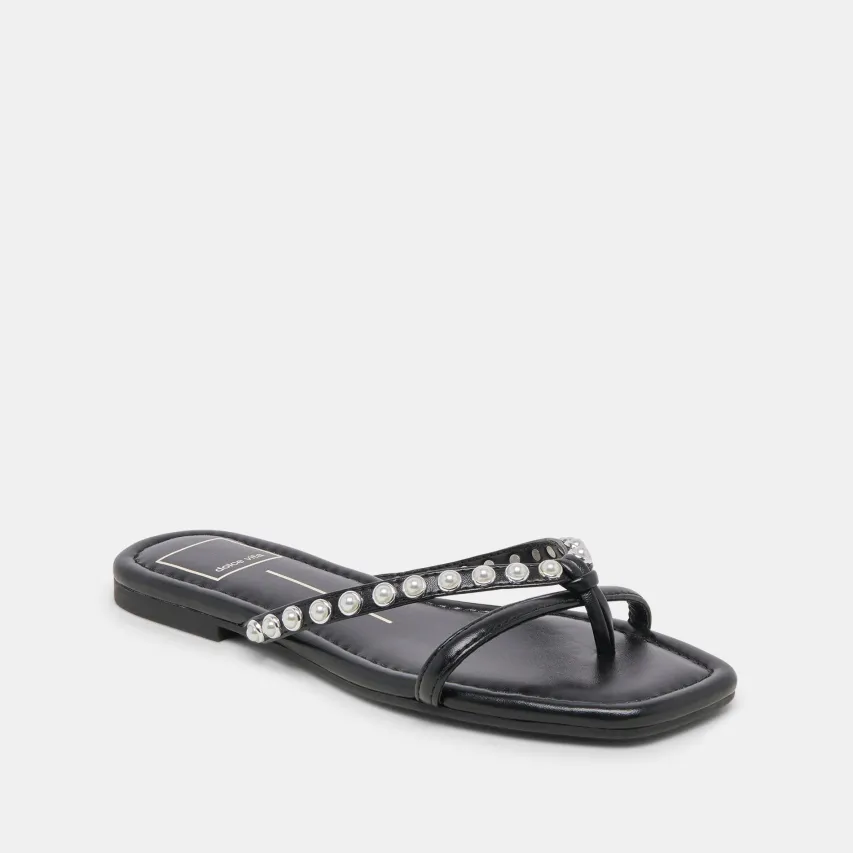 LUCCA PEARL SANDALS BLACK PEARLS^Dolce Vita New