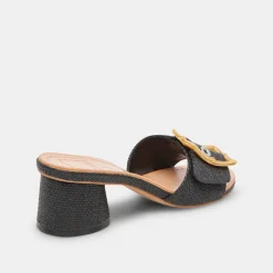 LUCEY HEELS BLACK RAFFIA^Dolce Vita Clearance