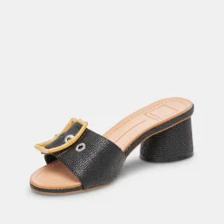 LUCEY HEELS BLACK RAFFIA^Dolce Vita Clearance