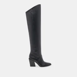 LUPIN WIDE CALF BOOTS BLACK LEATHER^Dolce Vita Online
