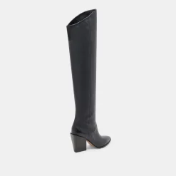 LUPIN WIDE CALF BOOTS BLACK LEATHER^Dolce Vita Online