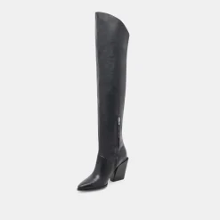 LUPIN WIDE CALF BOOTS BLACK LEATHER^Dolce Vita Online