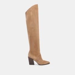LUPIN WIDE CALF BOOTS MUSHROOM SUEDE^Dolce Vita New